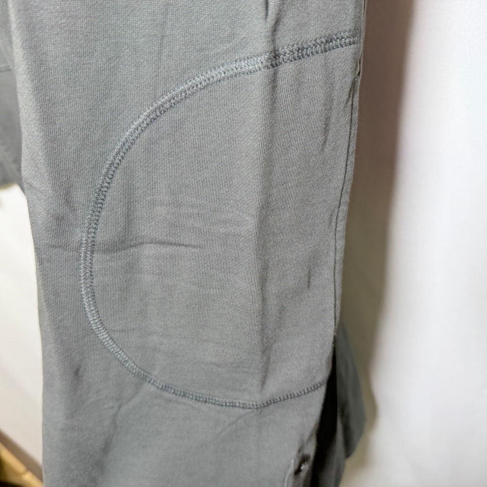 J. Jill Pure Jill Olive Gray Cotton Modal Knit Tunic Dress Button Side Detail L - Picture 5 of 10